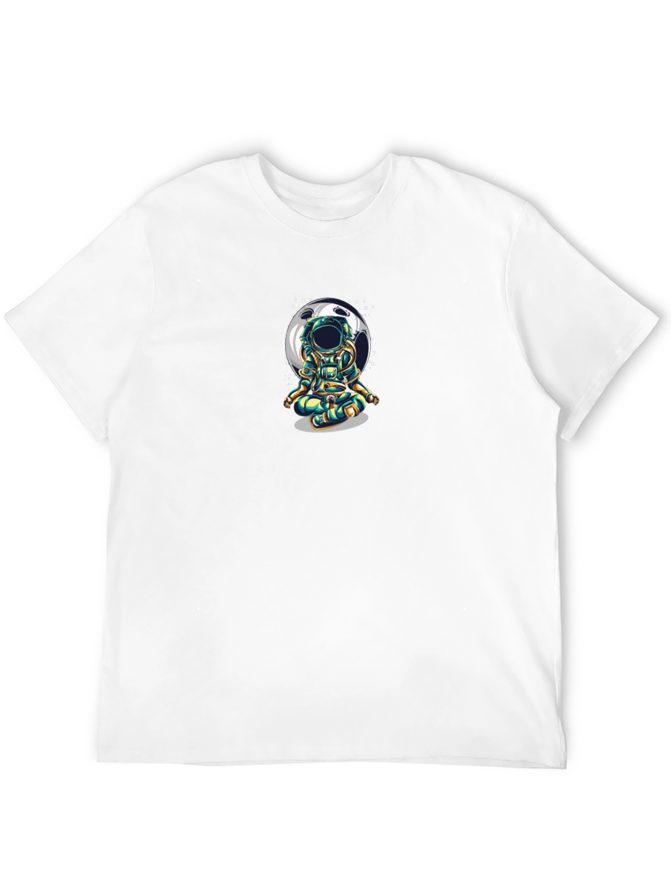 Astronaut Meditating Moon T-Shirt - Black