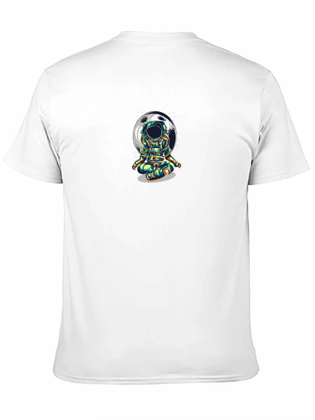 Astronaut Meditating Moon T-Shirt - Black