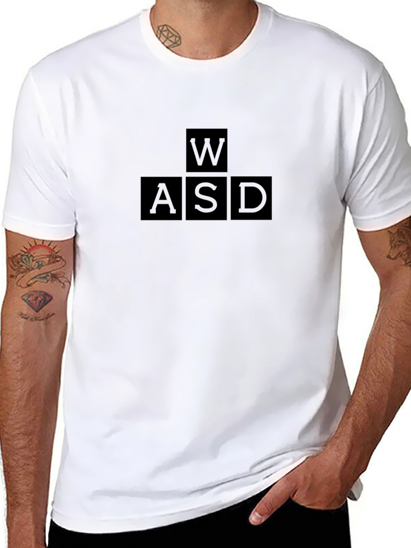 Gamer WASD Keys T-Shirt - Black