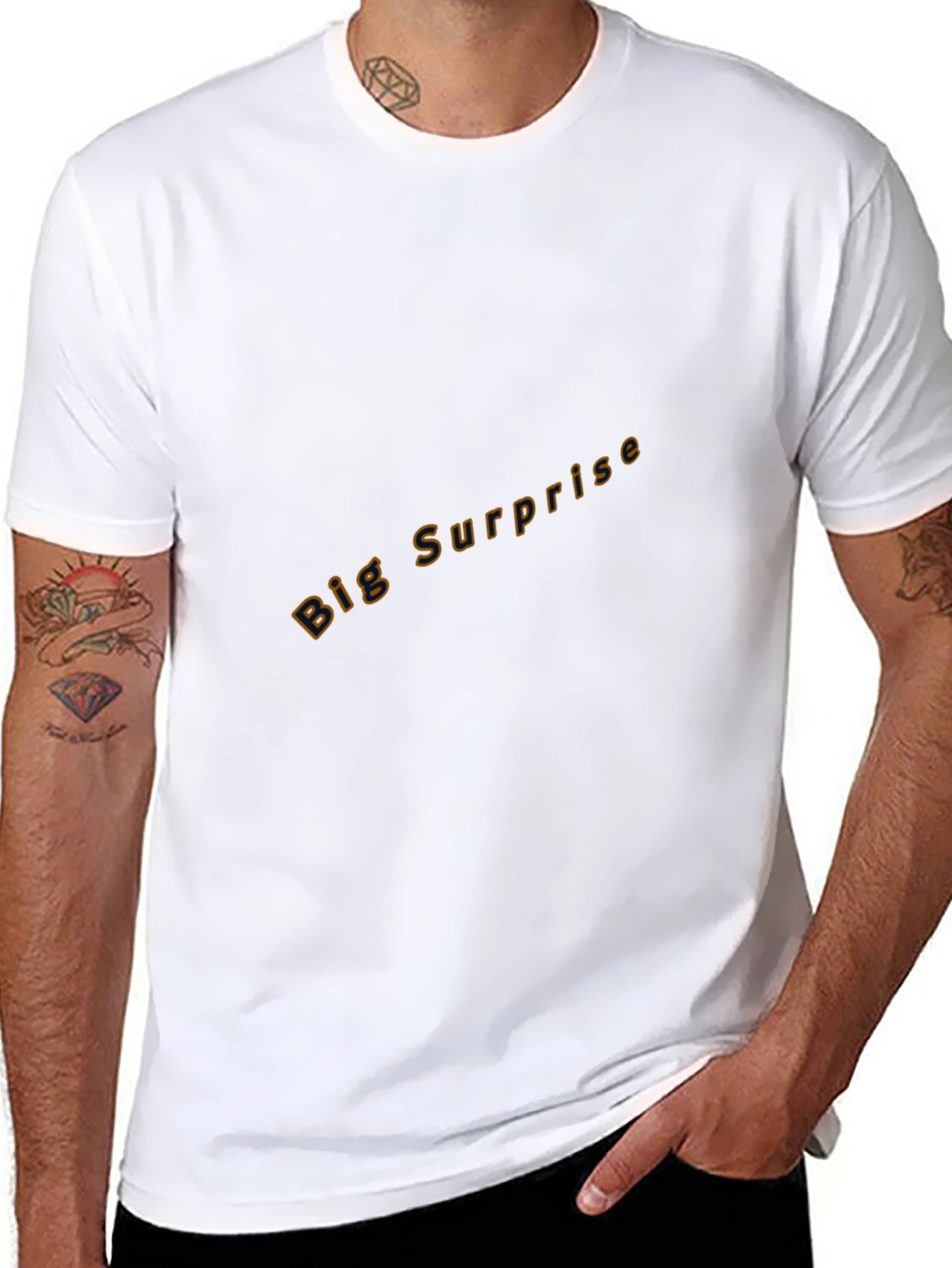 Black Crew Neck Tee - Big Surprise