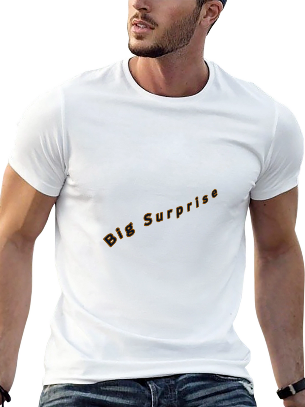 Black Crew Neck Tee - Big Surprise