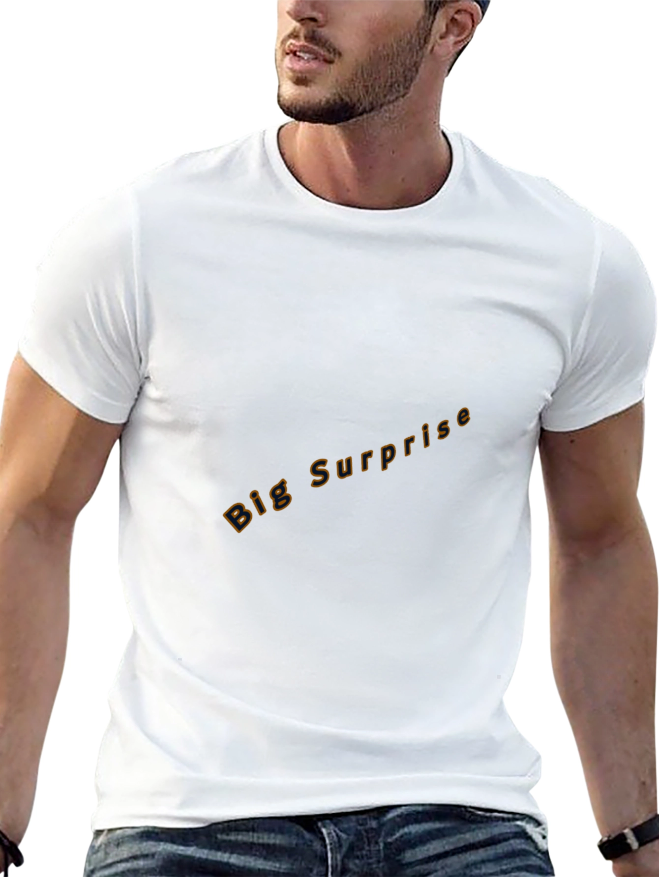 Black Crew Neck Tee - Big Surprise