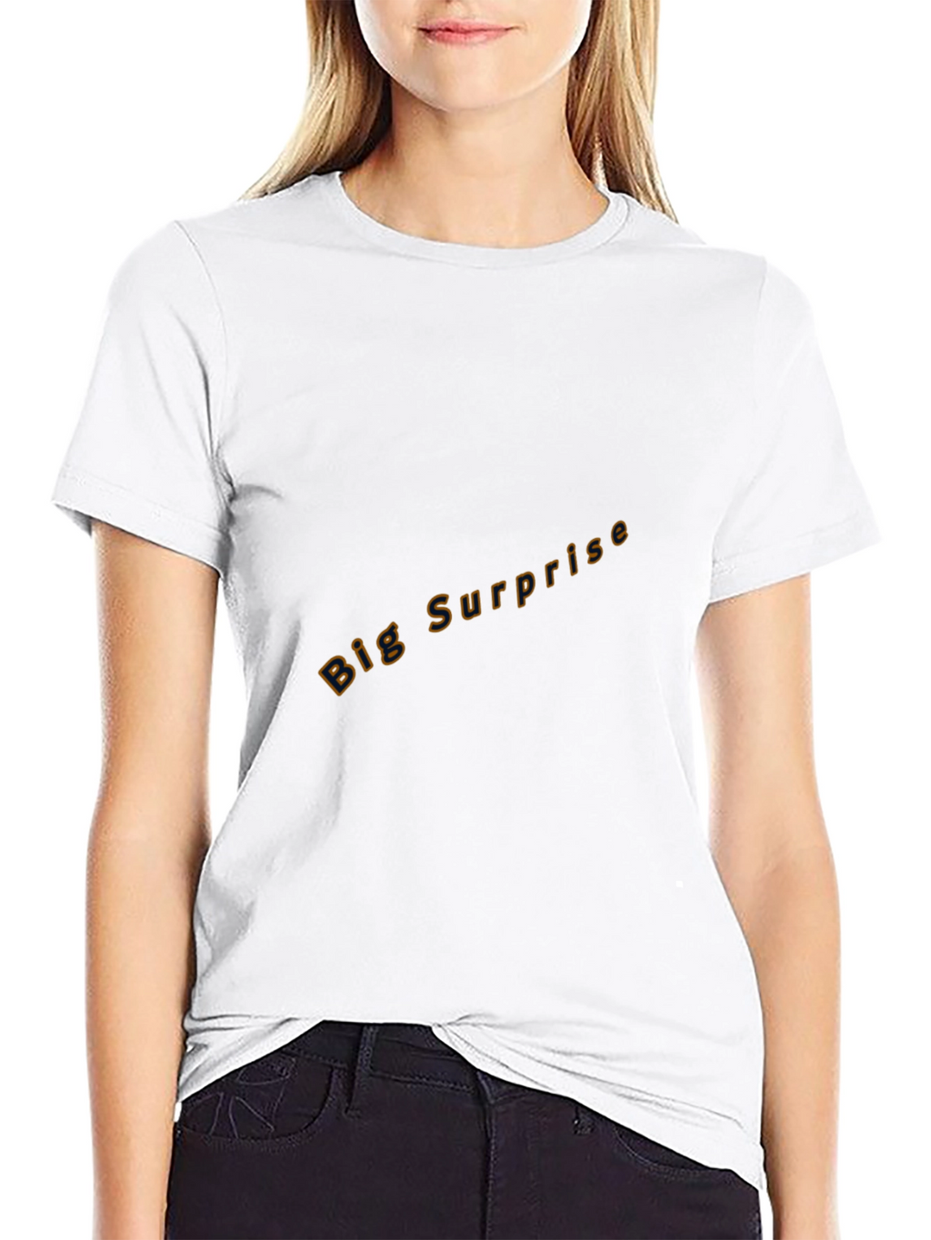 Black Crew Neck Tee - Big Surprise