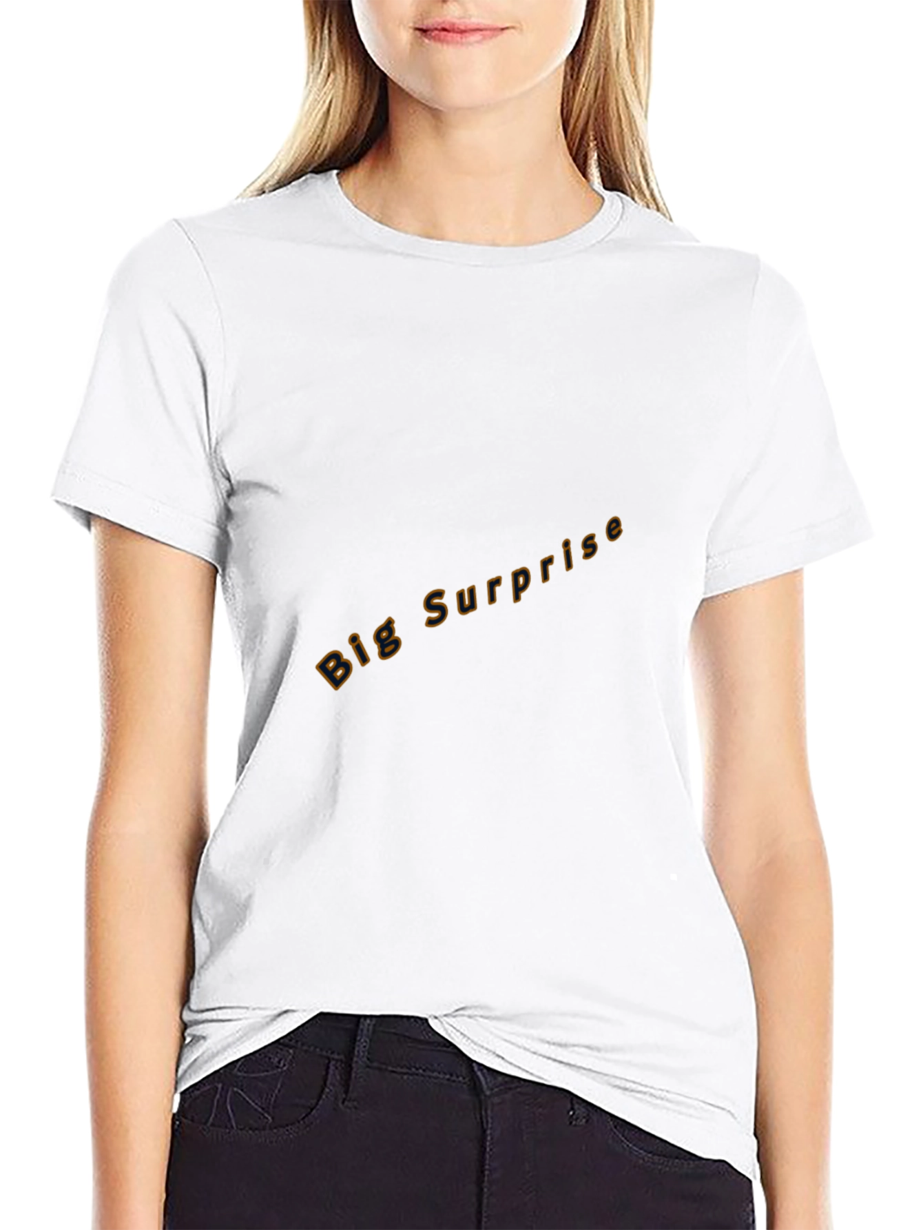 Black Crew Neck Tee - Big Surprise