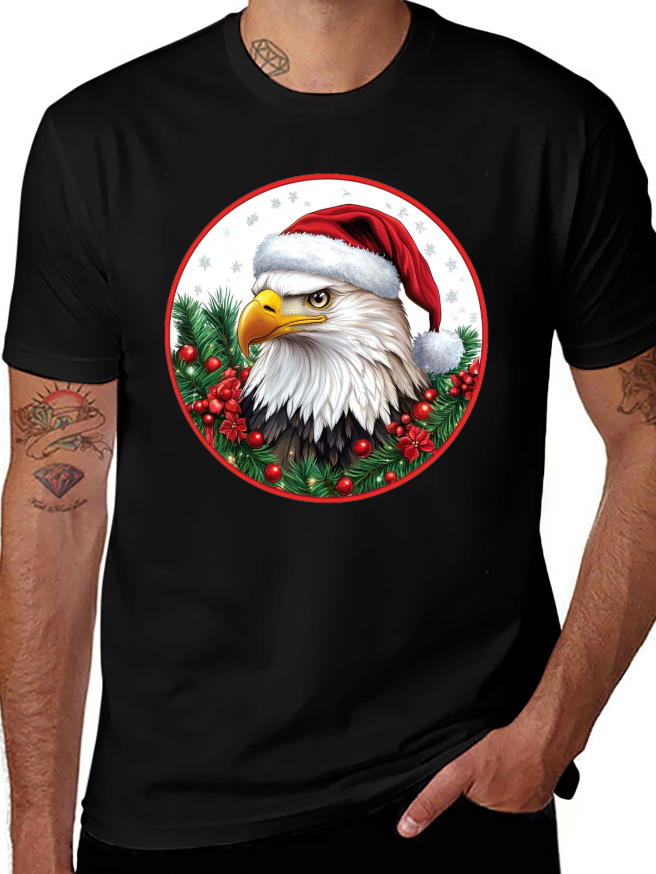 Festive Eagle Holiday T-Shirt