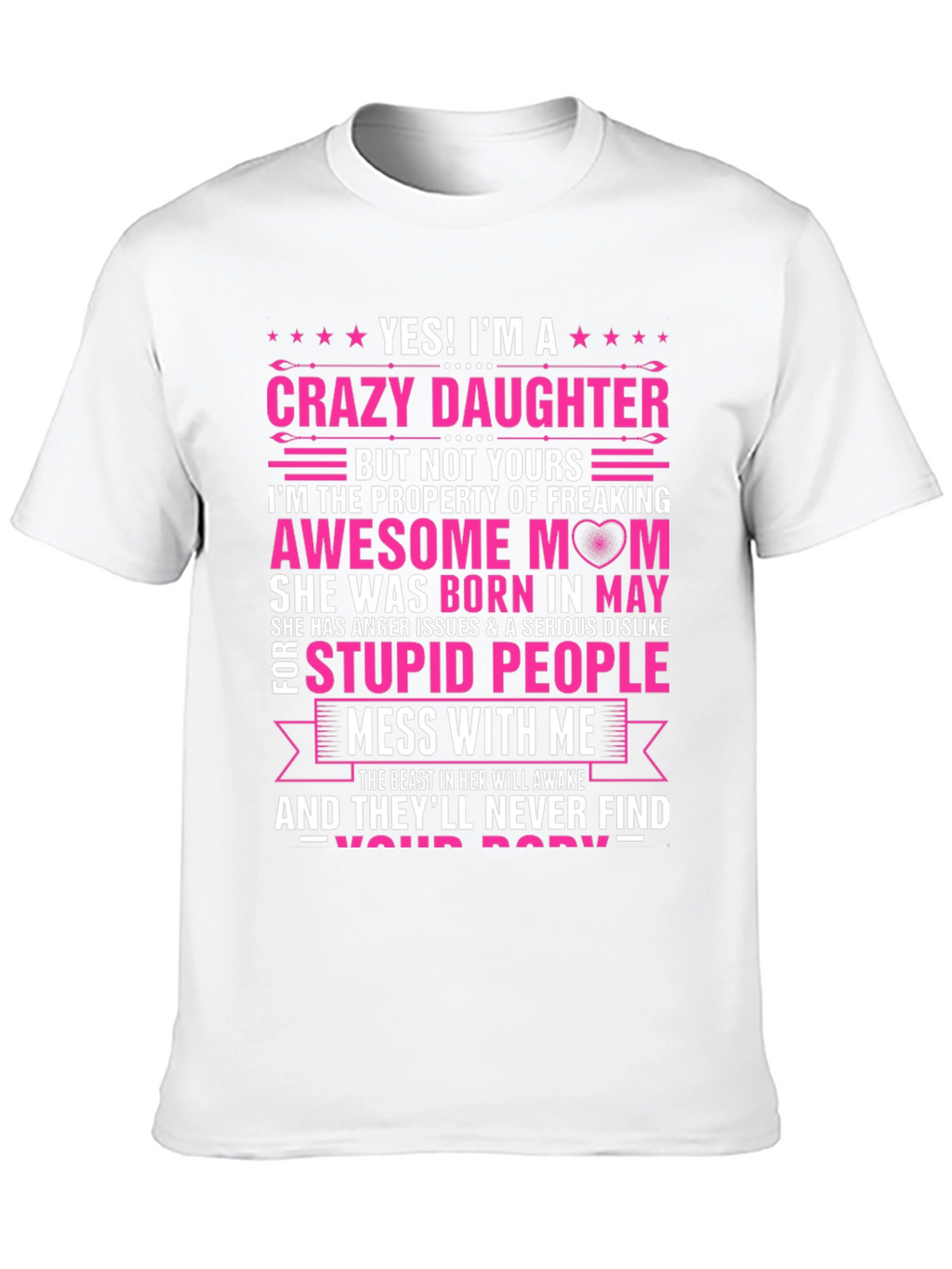 Crazy Daughter Awesome Mom Graphic T-Shirt