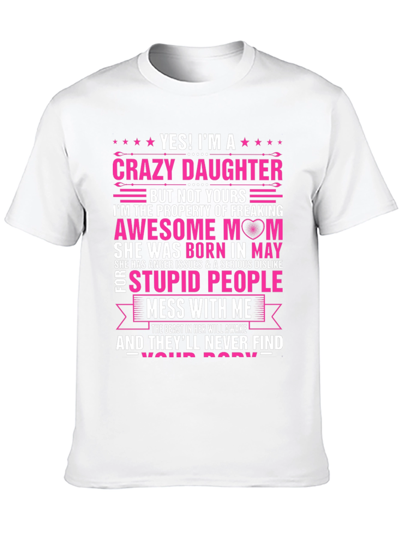 Crazy Daughter Awesome Mom Graphic T-Shirt