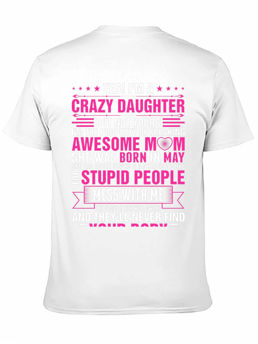 Crazy Daughter Awesome Mom Graphic T-Shirt