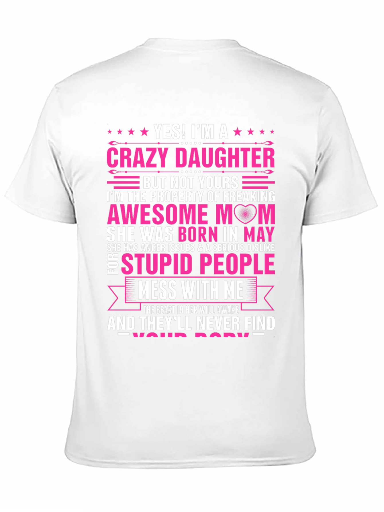 Crazy Daughter Awesome Mom Graphic T-Shirt