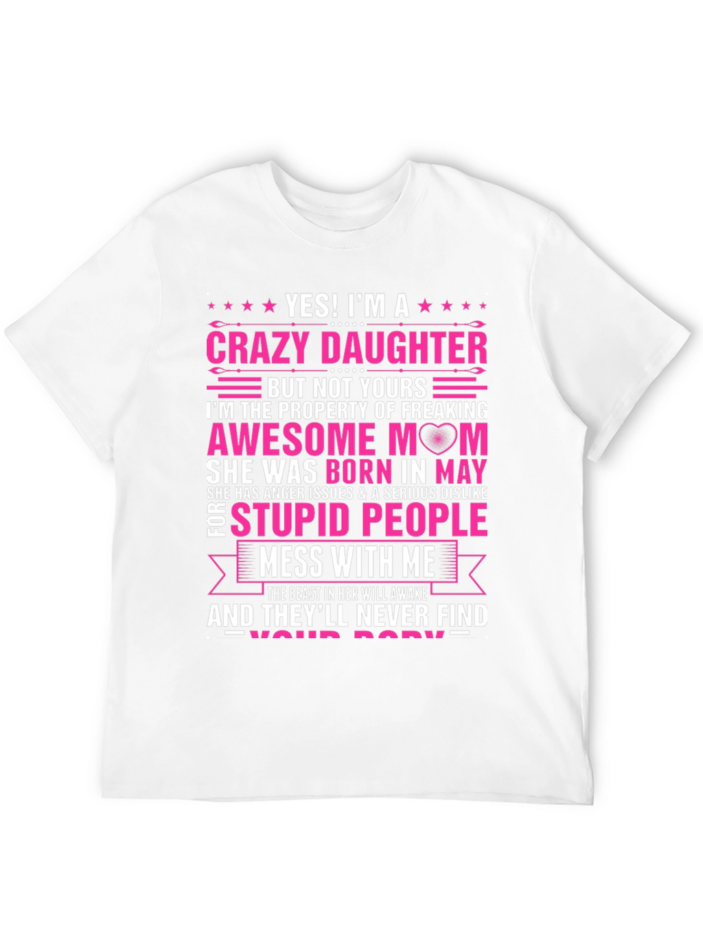 Crazy Daughter Awesome Mom Graphic T-Shirt