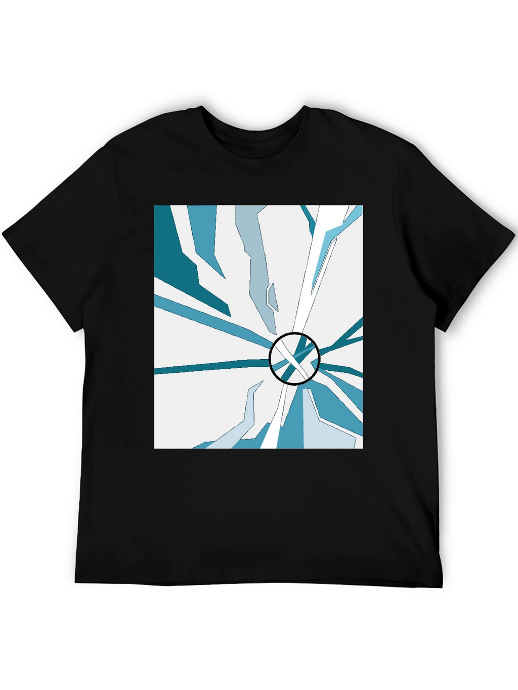 Abstract Ice Design Black T-Shirt