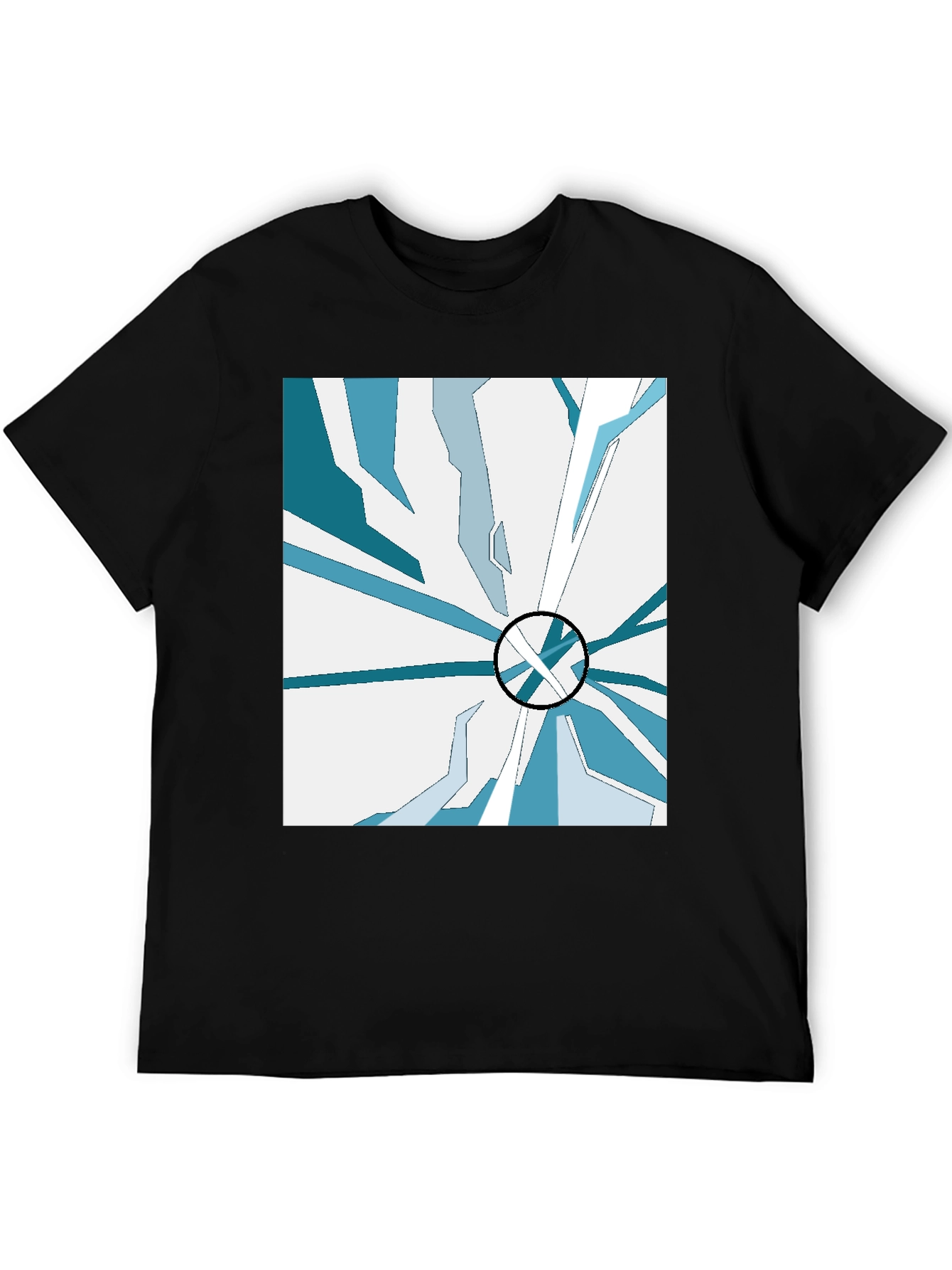 Abstract Ice Design Black T-Shirt