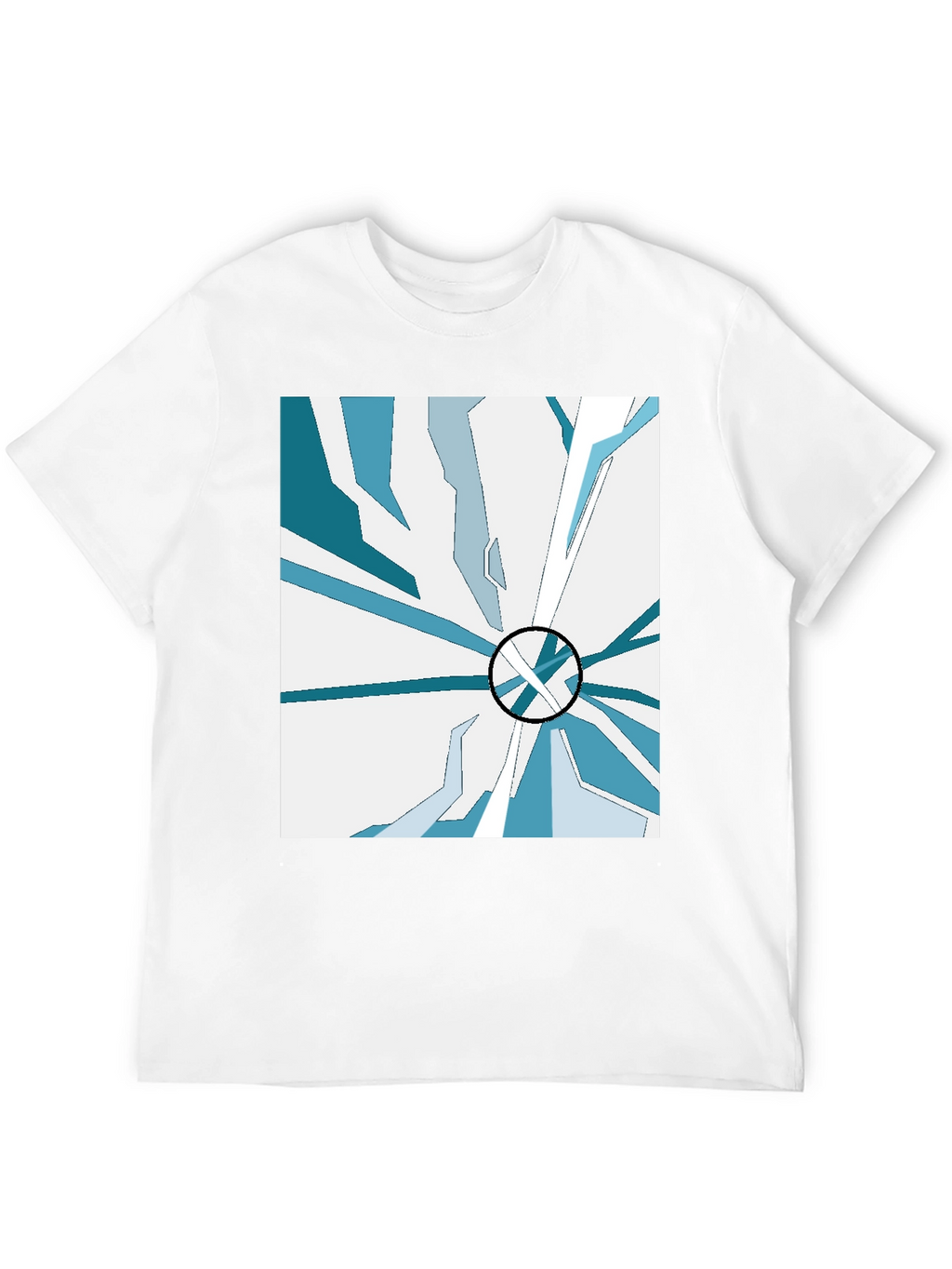 Abstract Ice Design Black T-Shirt