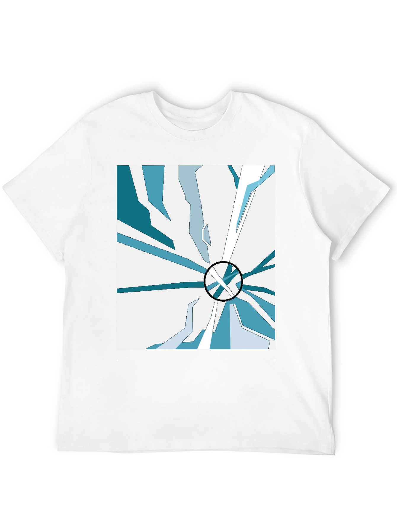 Abstract Ice Design Black T-Shirt