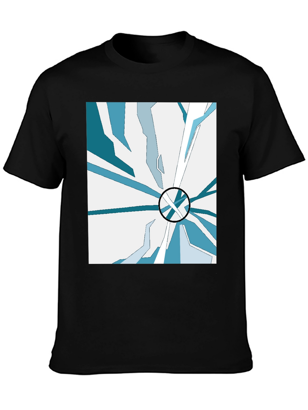 Abstract Ice Design Black T-Shirt