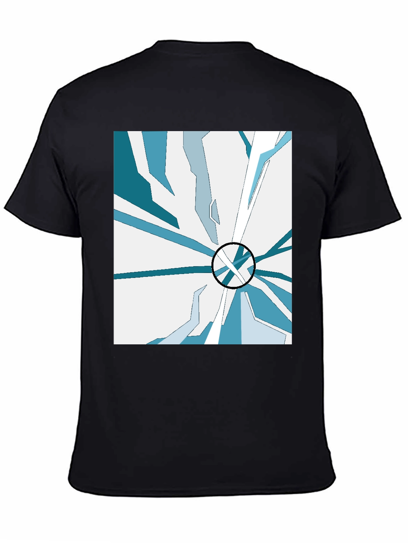 Abstract Ice Design Black T-Shirt