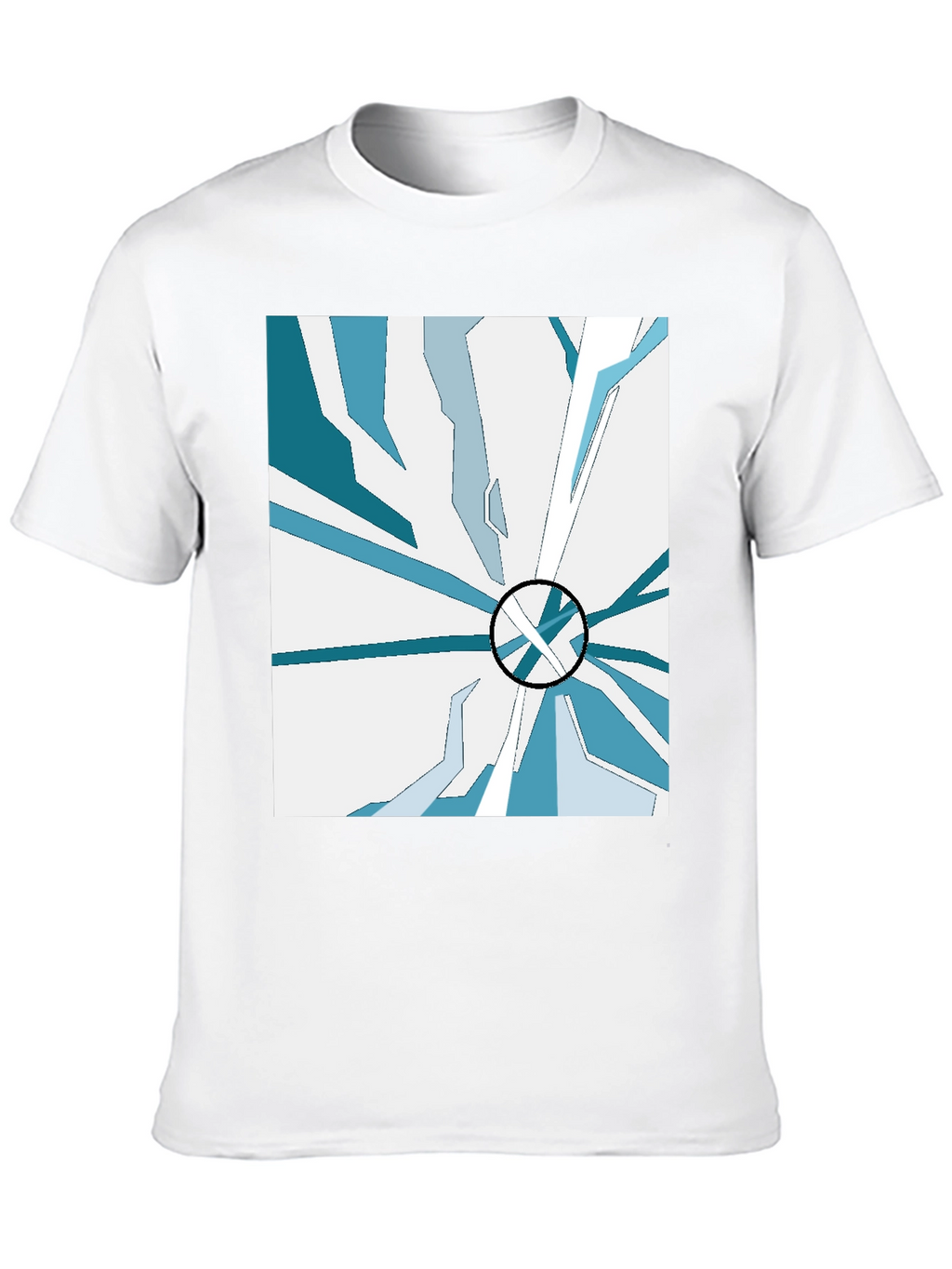 Abstract Ice Design Black T-Shirt