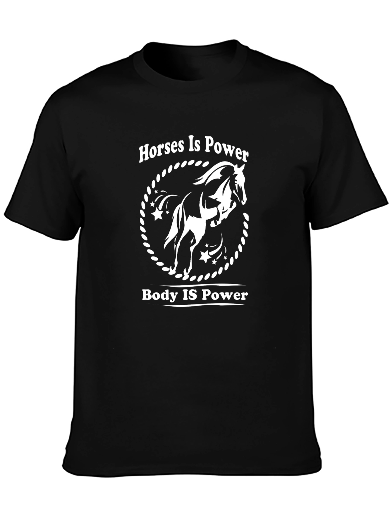 Horses Is Power Graphic Tee - Black