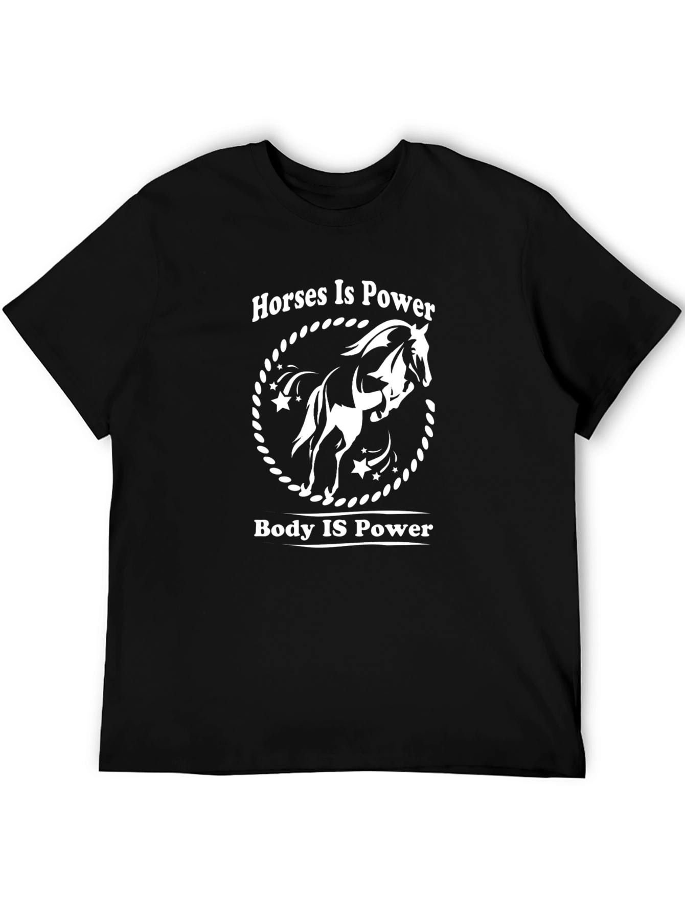 Horses Is Power Graphic Tee - Black