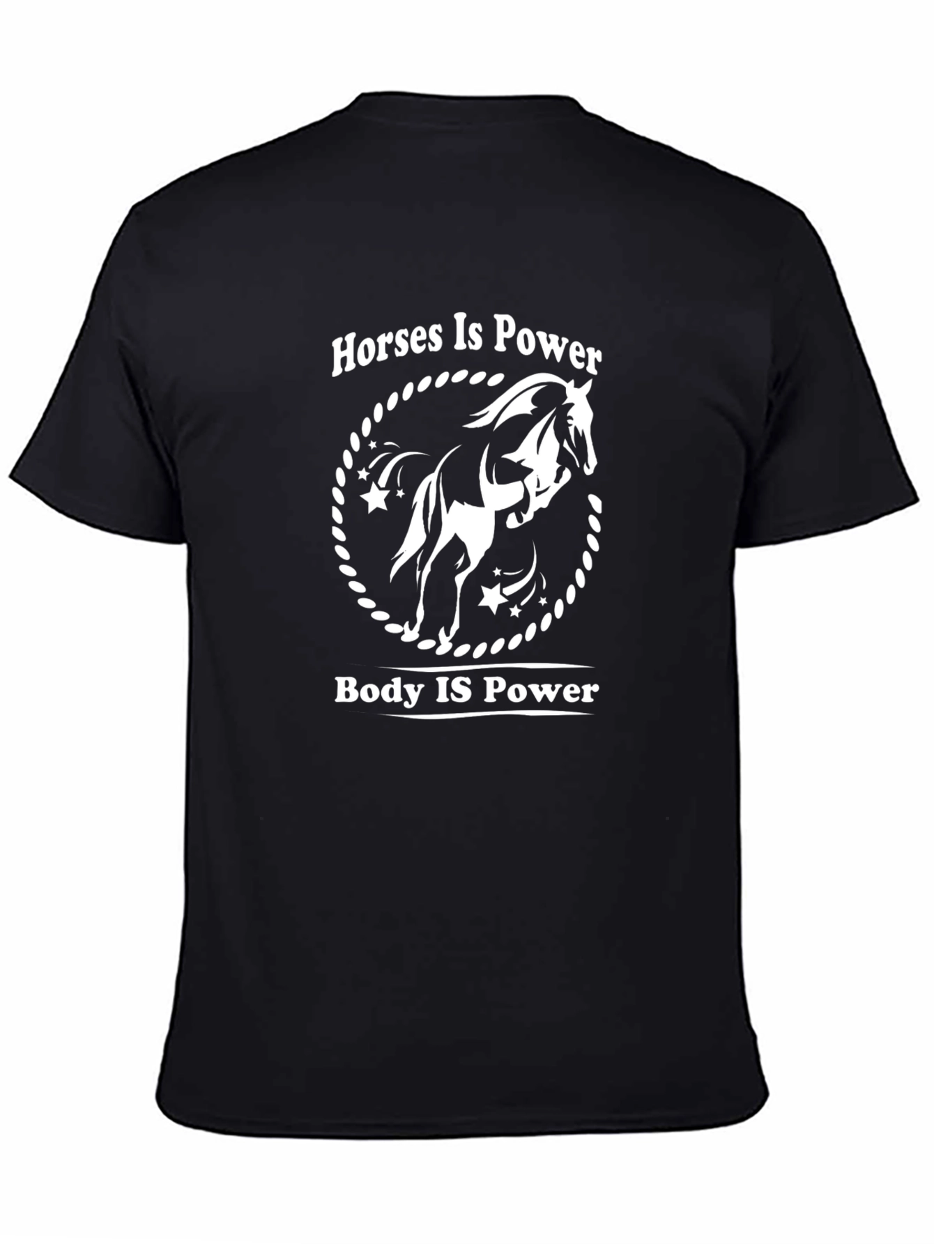 Horses Is Power Graphic Tee - Black