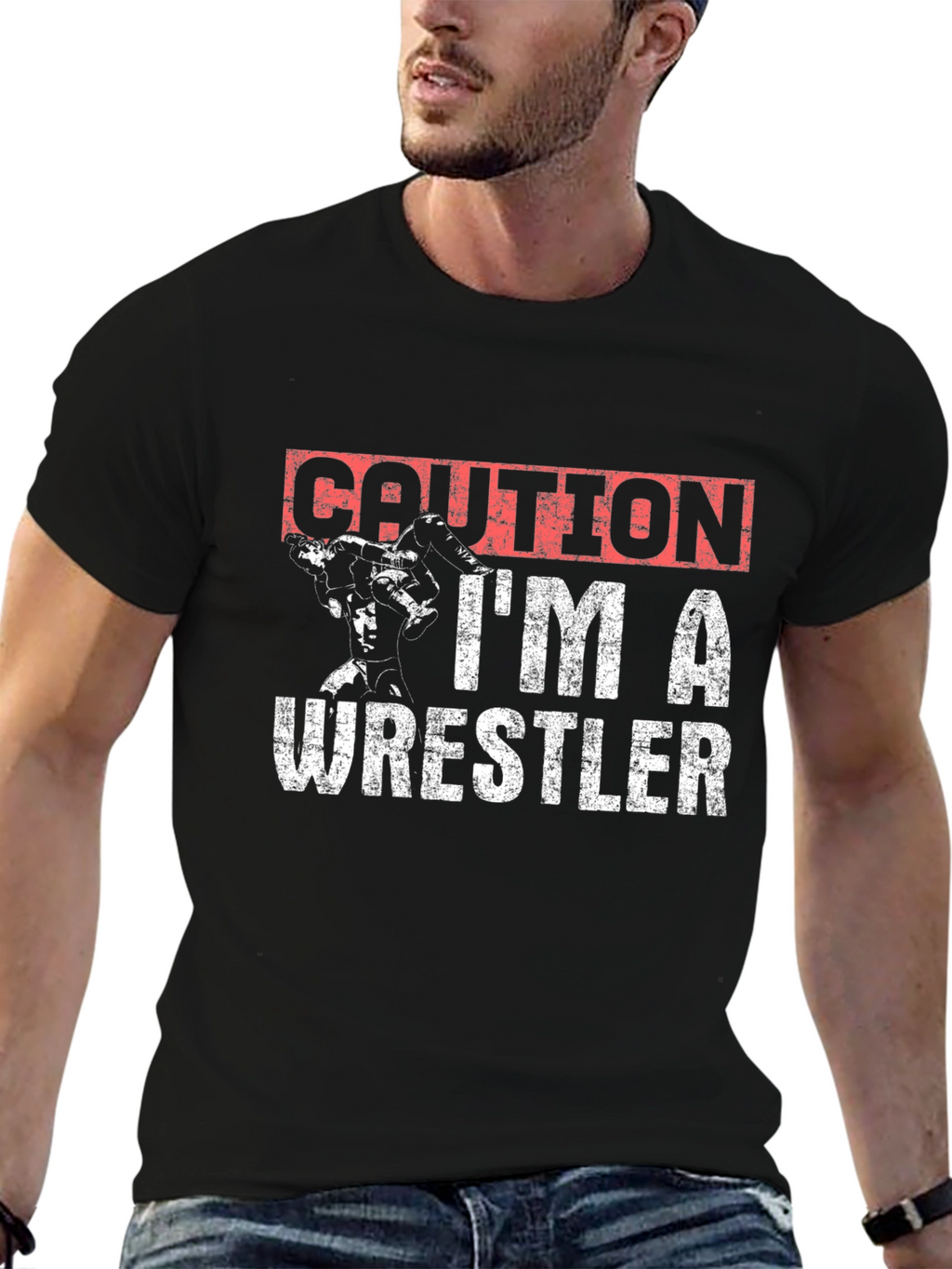 Caution Im A Wrestler Graphic T-Shirt
