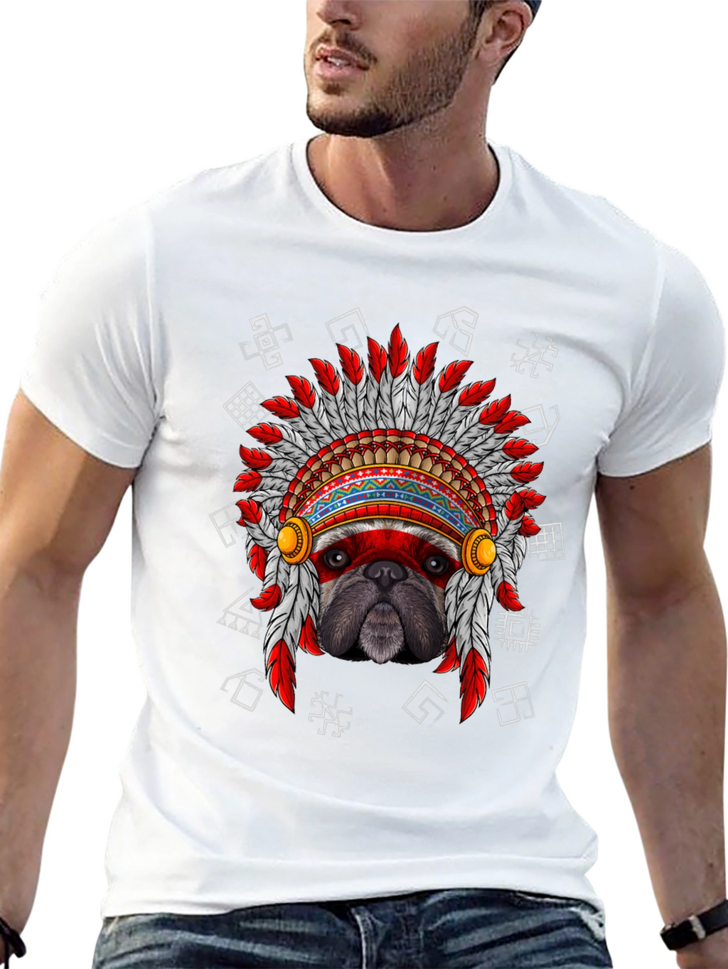 Bulldog Chief Headdress T-Shirt