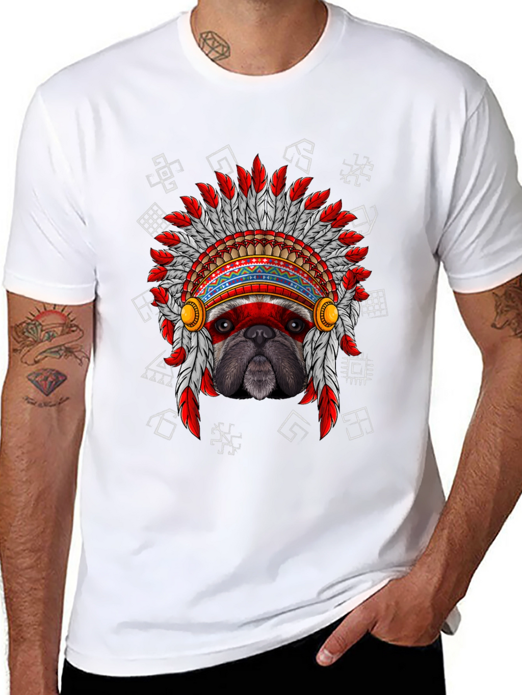 Bulldog Chief Headdress T-Shirt