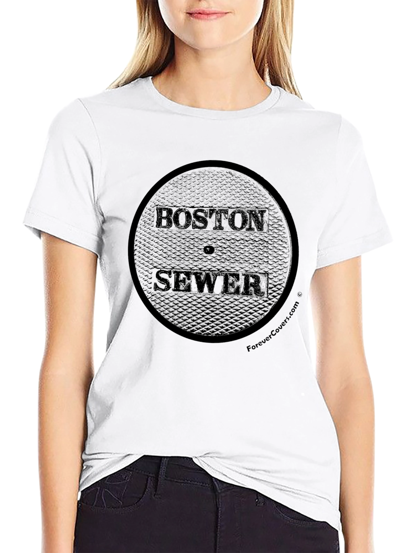 Boston Sewer Manhole Cover Graphic T-Shirt