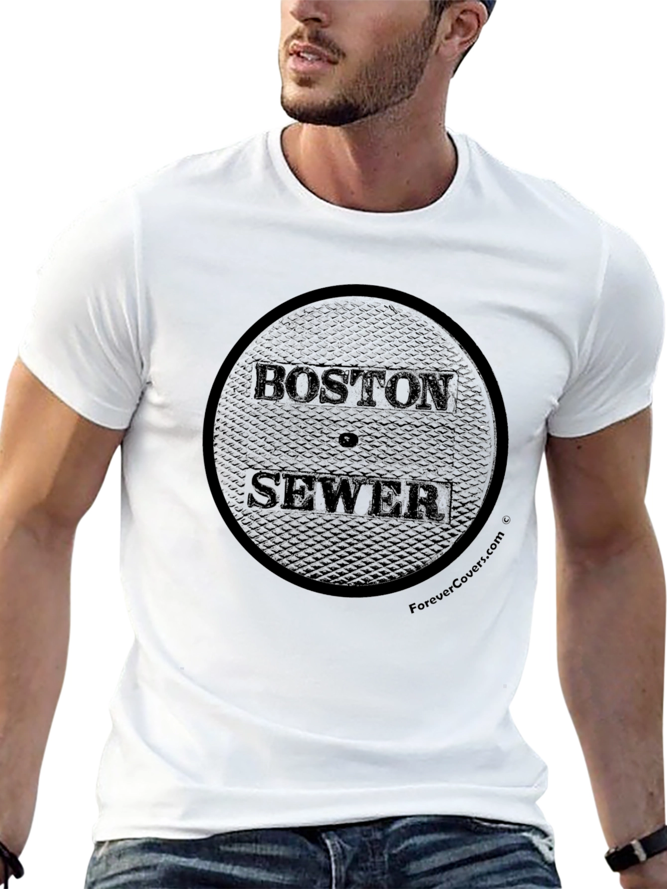 Boston Sewer Manhole Cover Graphic T-Shirt