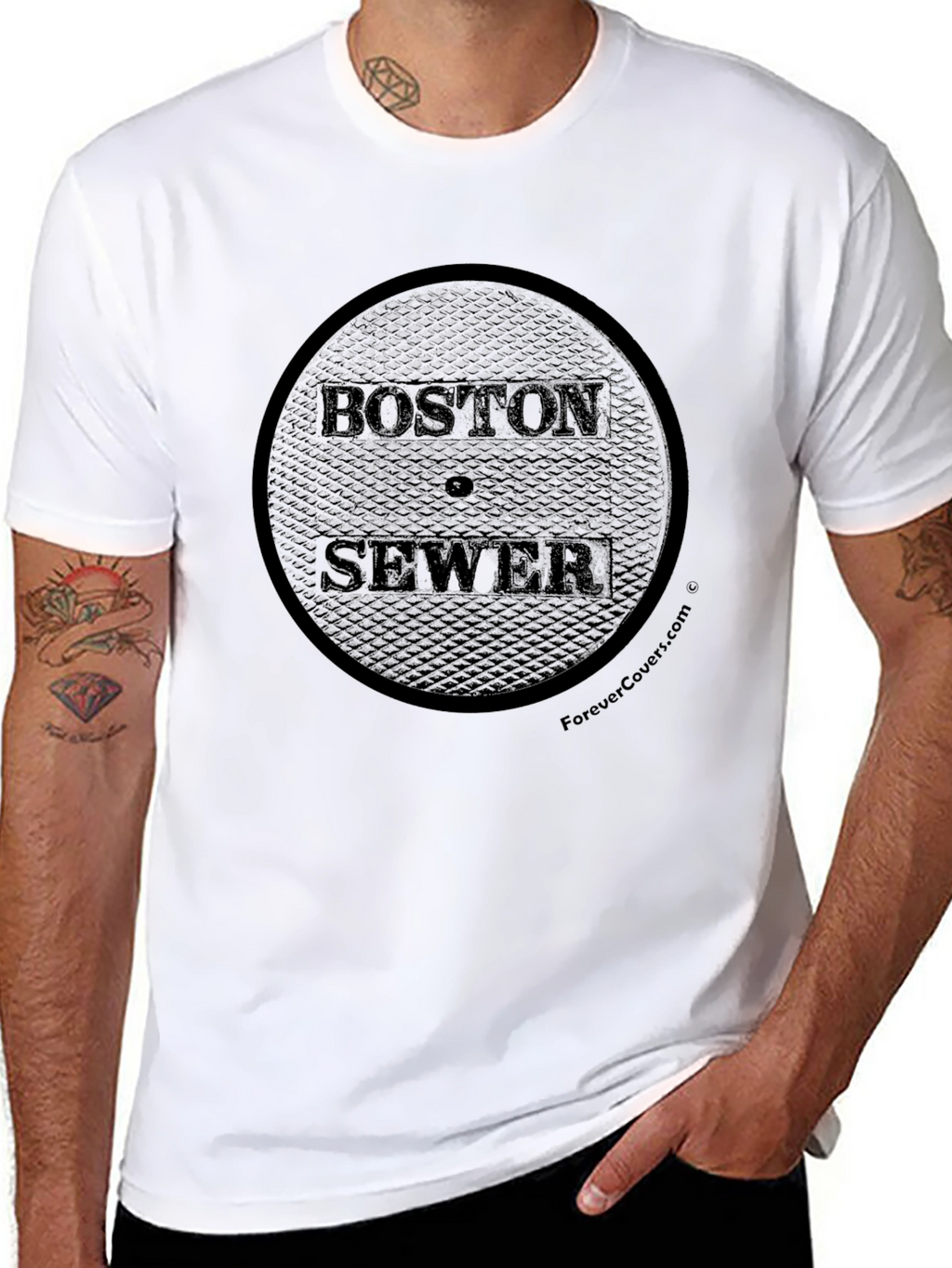 Boston Sewer Manhole Cover Graphic T-Shirt
