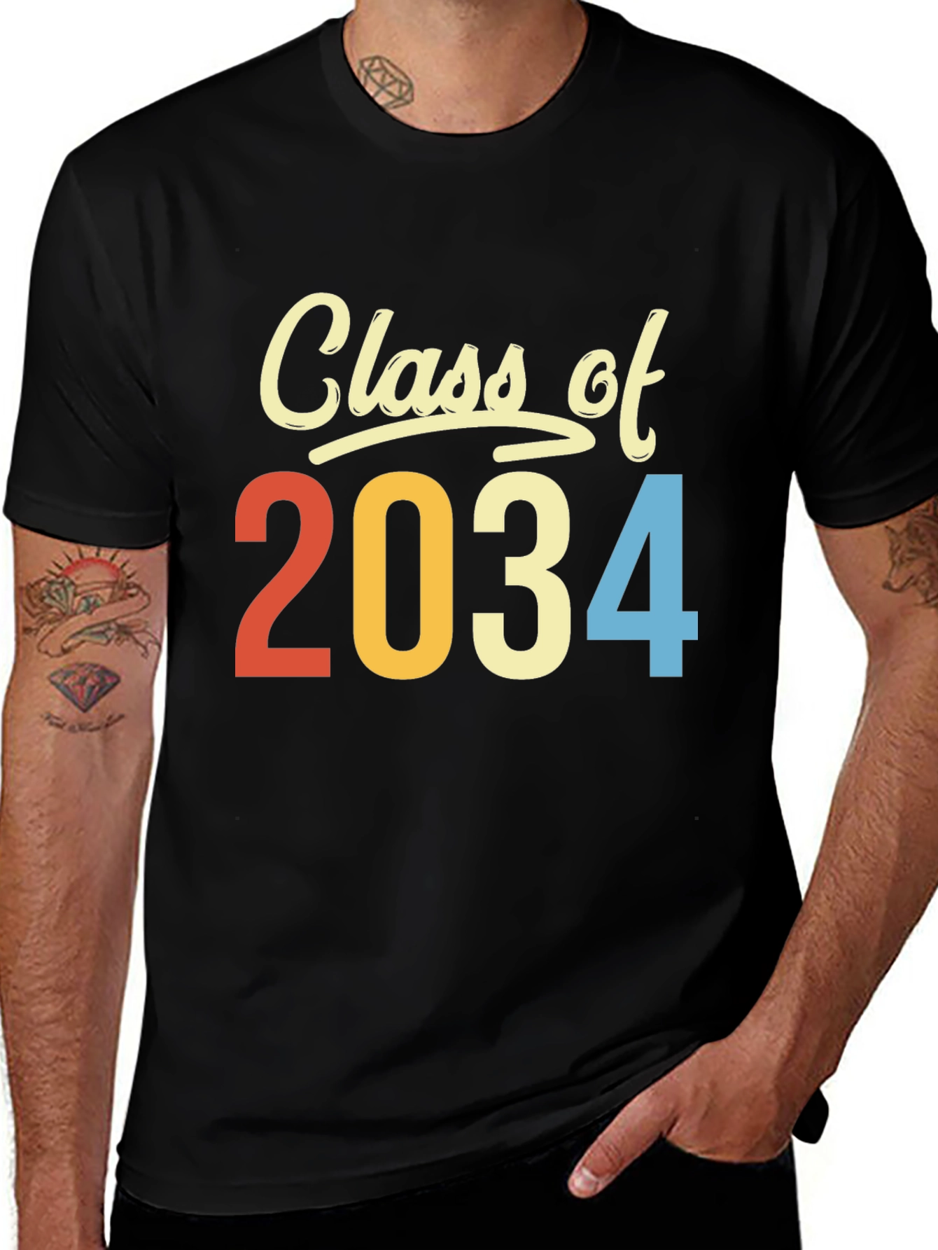 Class of 2034 T-Shirt Retro Style Graduation Tee