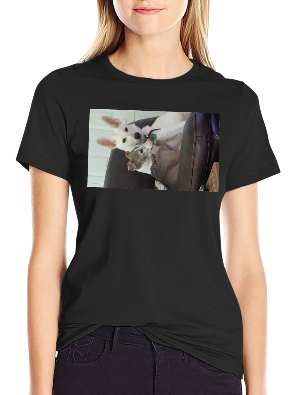 Dogs on Black T-Shirt