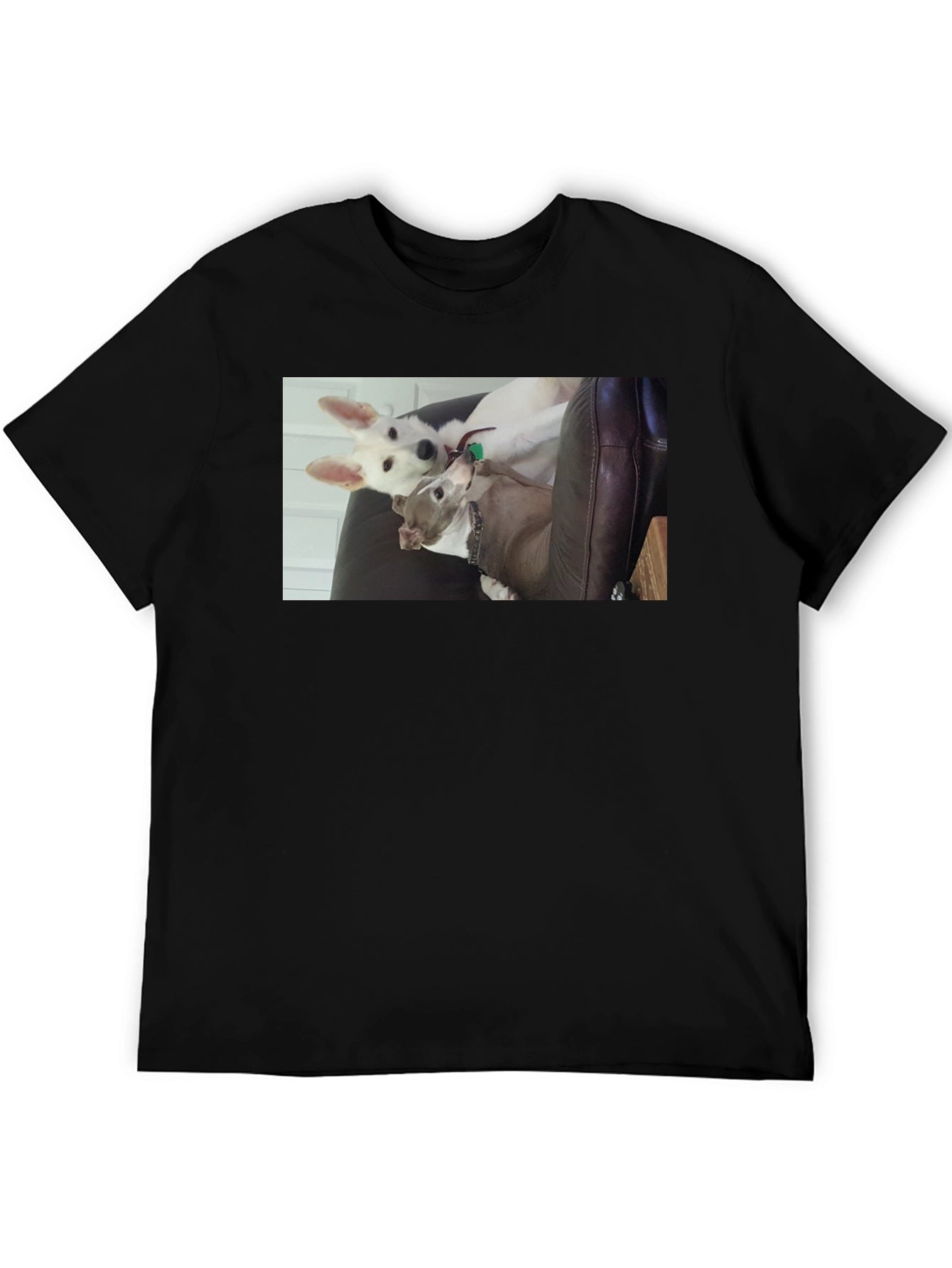 Dogs on Black T-Shirt