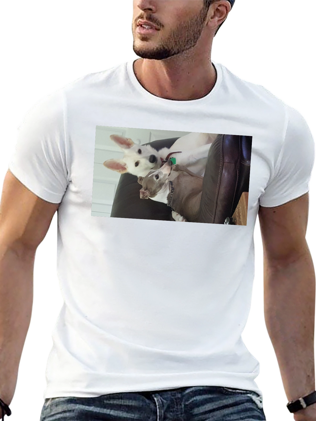 Dogs on Black T-Shirt