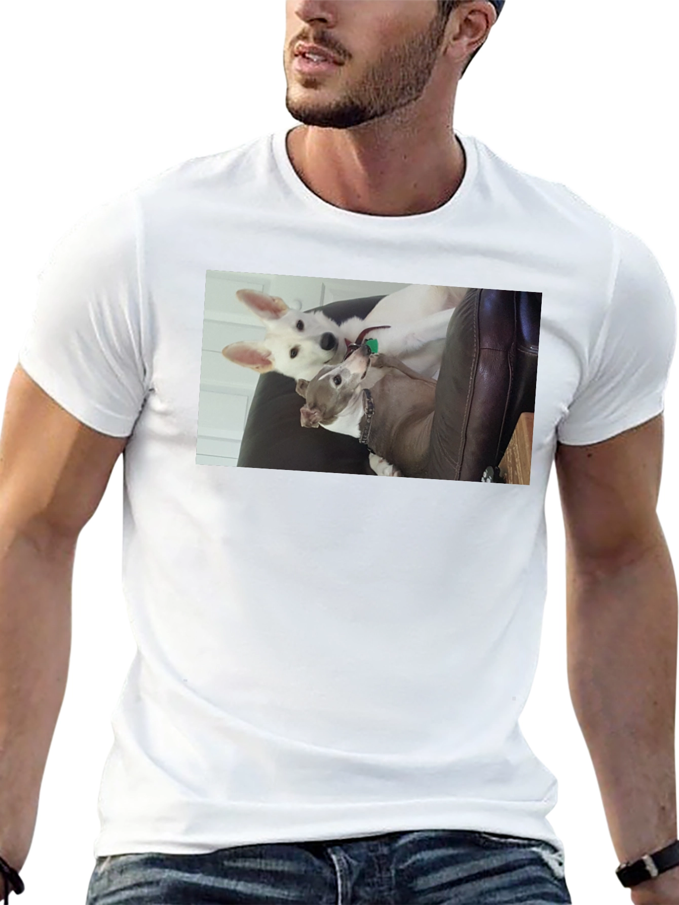 Dogs on Black T-Shirt