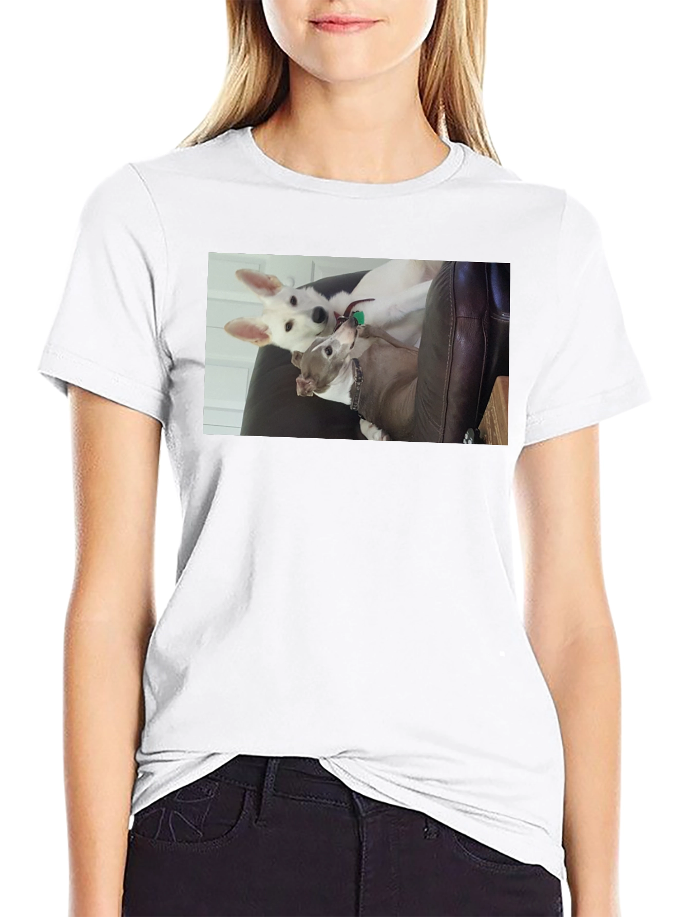 Dogs on Black T-Shirt
