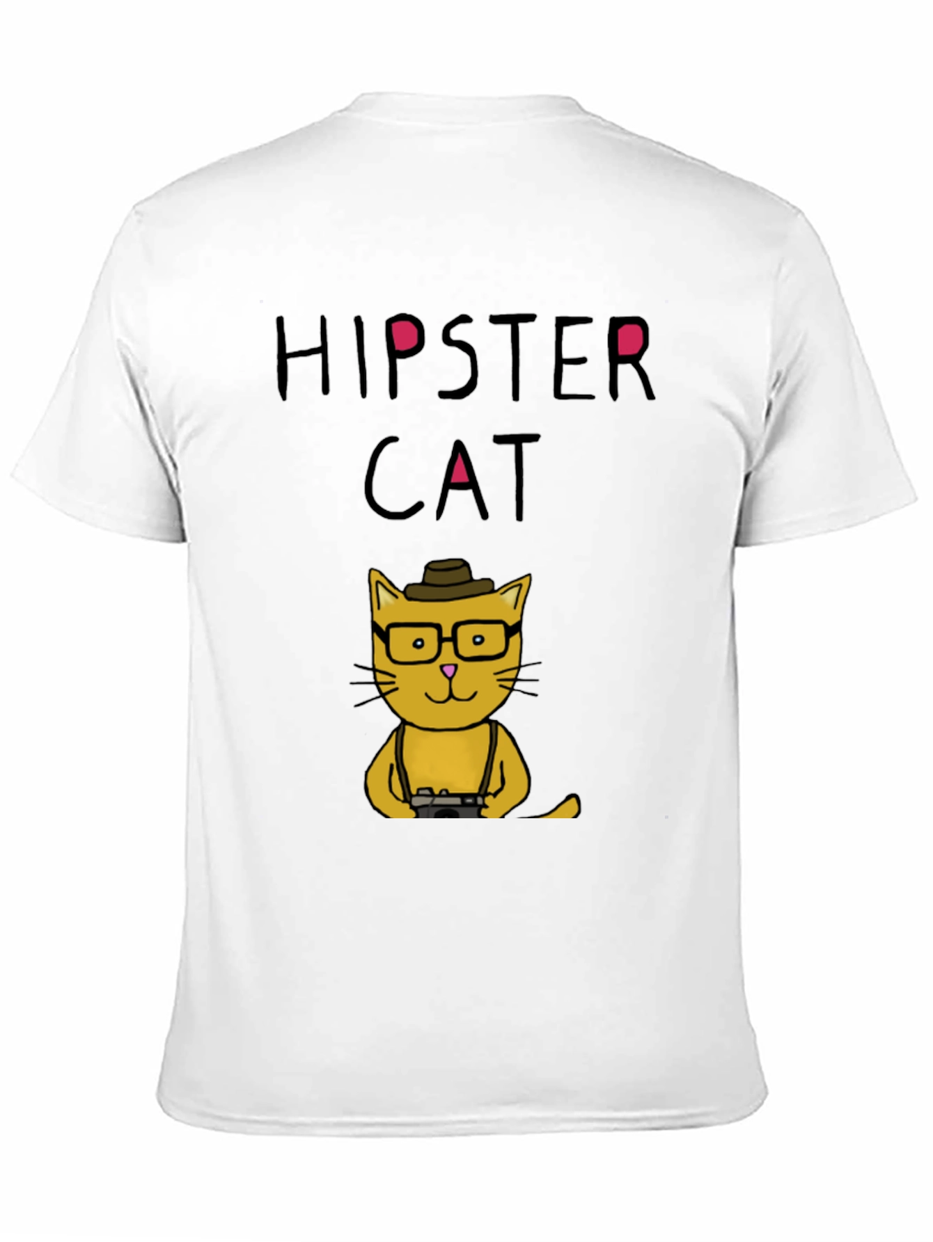 Hipster Cat Graphic T-Shirt