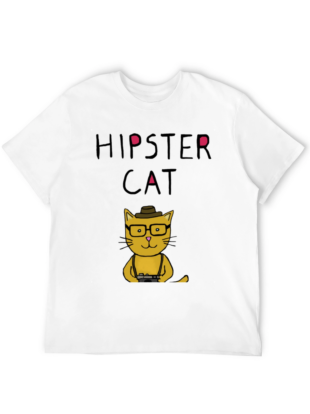 Hipster Cat Graphic T-Shirt
