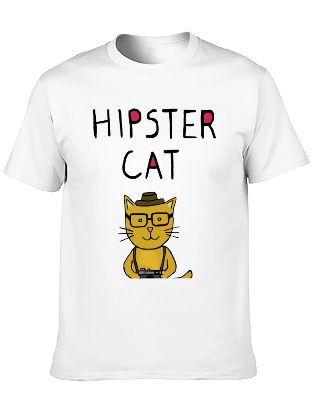 Hipster Cat Graphic T-Shirt