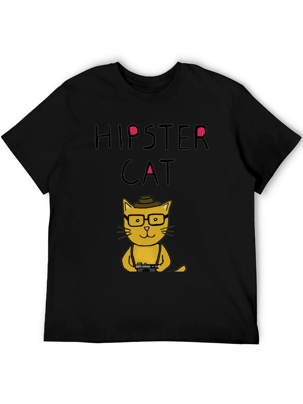 Hipster Cat Graphic T-Shirt