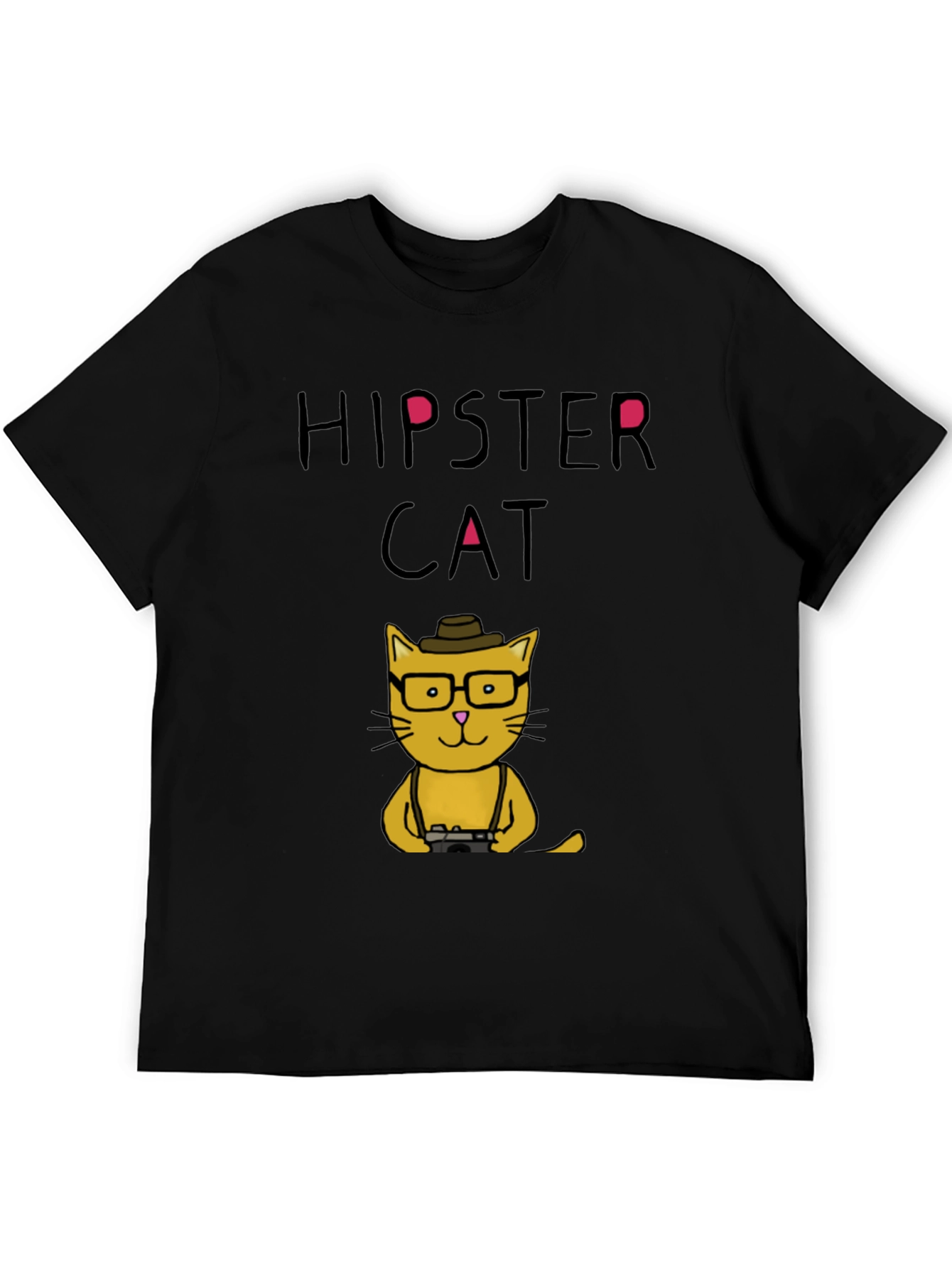 Hipster Cat Graphic T-Shirt