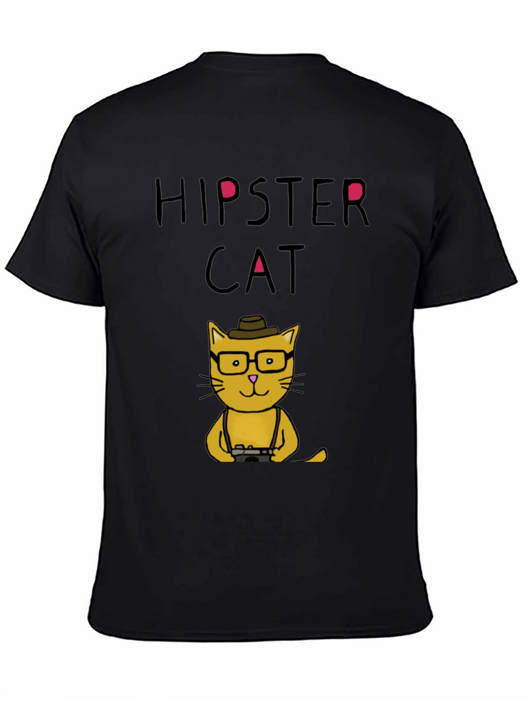 Hipster Cat Graphic T-Shirt