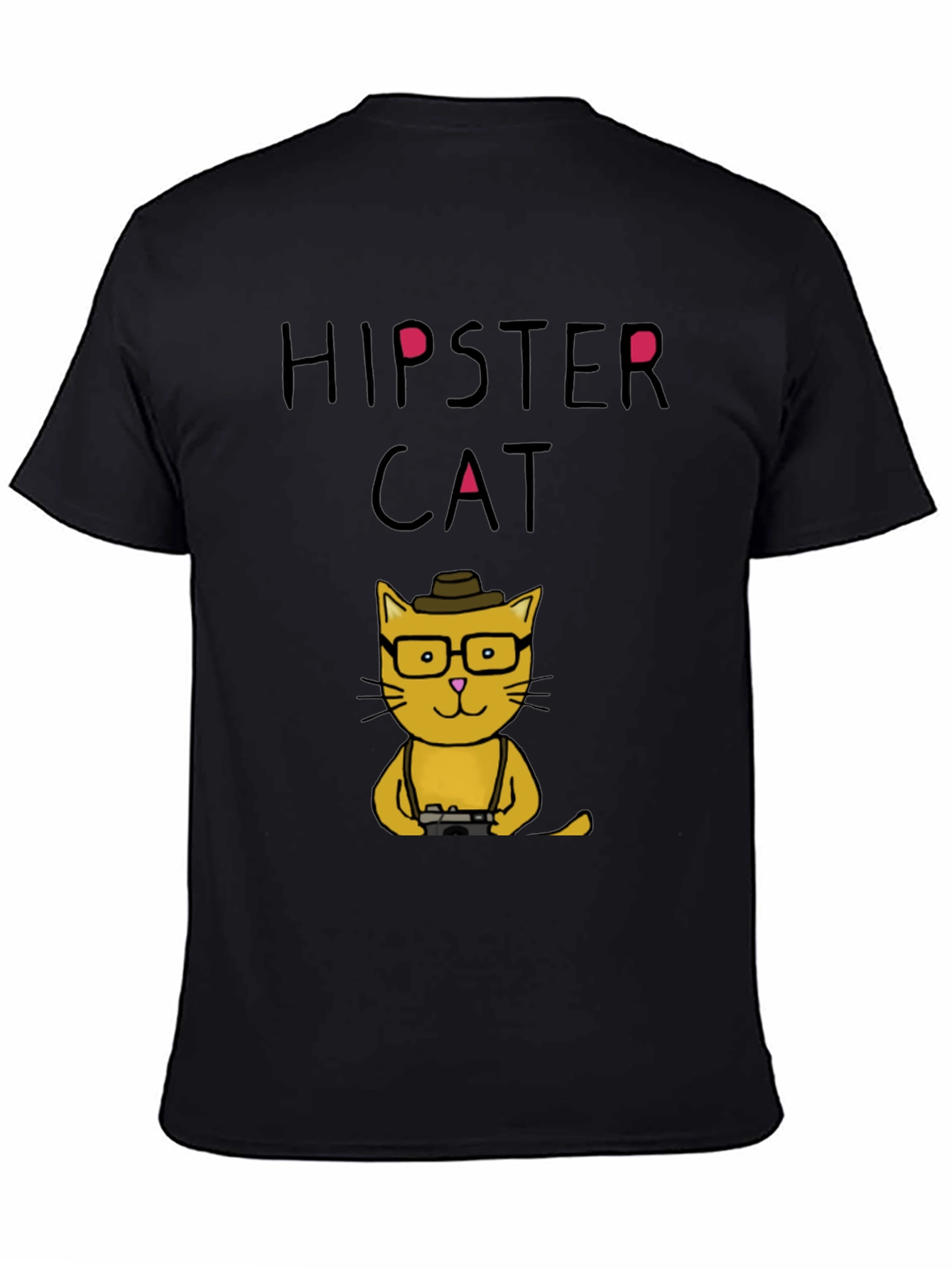 Hipster Cat Graphic T-Shirt
