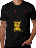 Hipster Cat Graphic T-Shirt