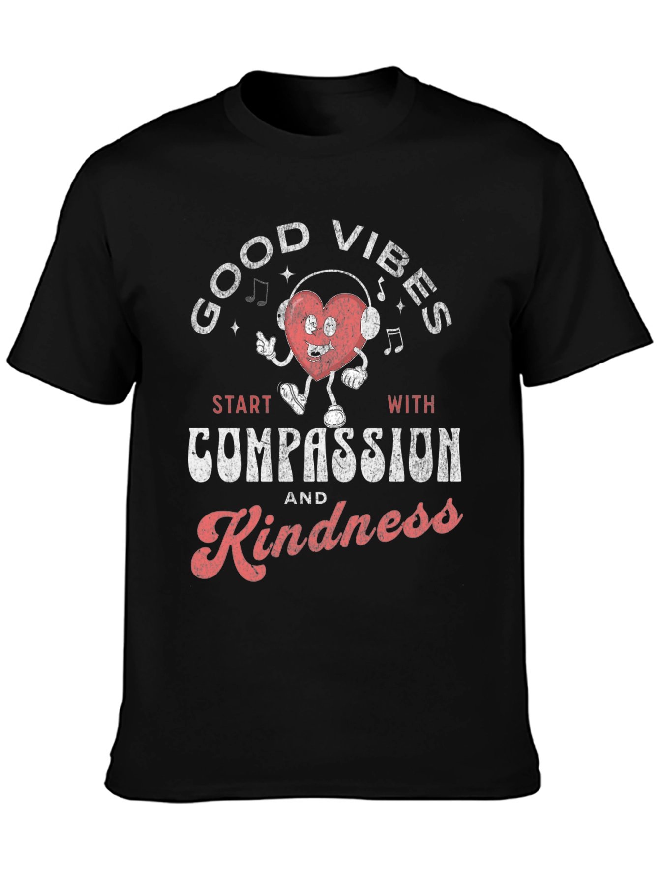 Good Vibes Compassion Kindness Graphic T-Shirt