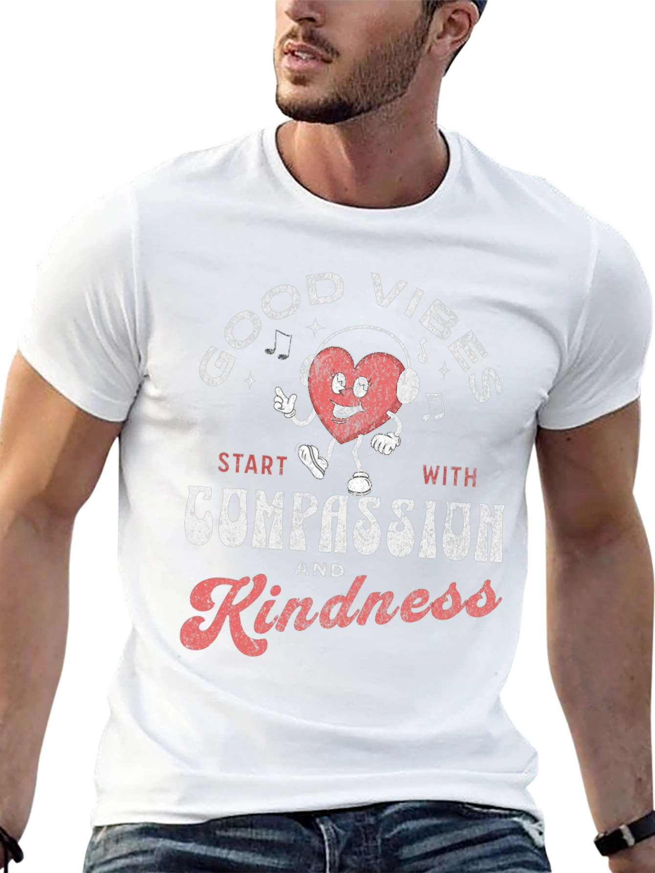 Good Vibes Compassion Kindness Graphic T-Shirt