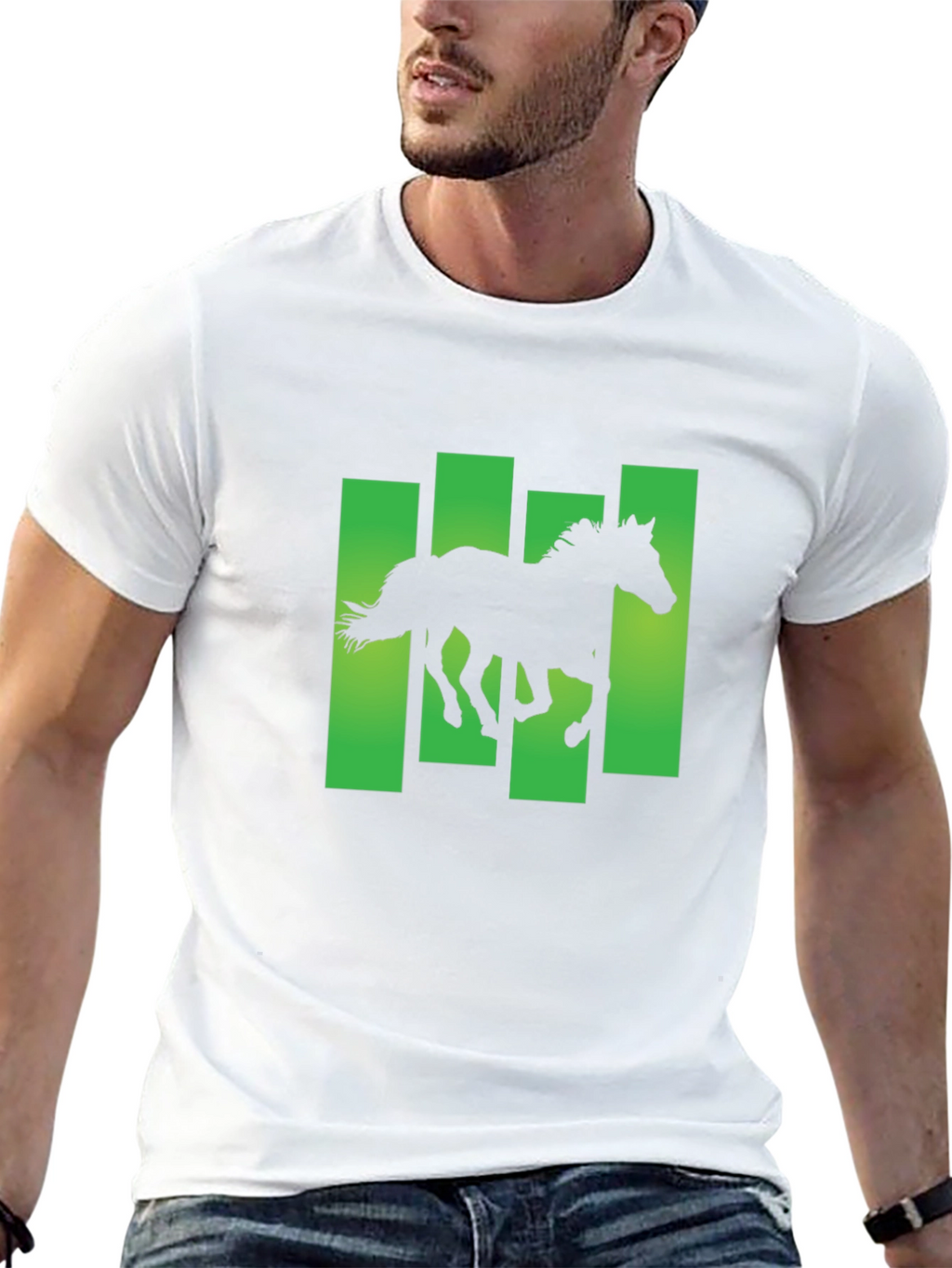 Horse Silhouette Graphic Print T-Shirt