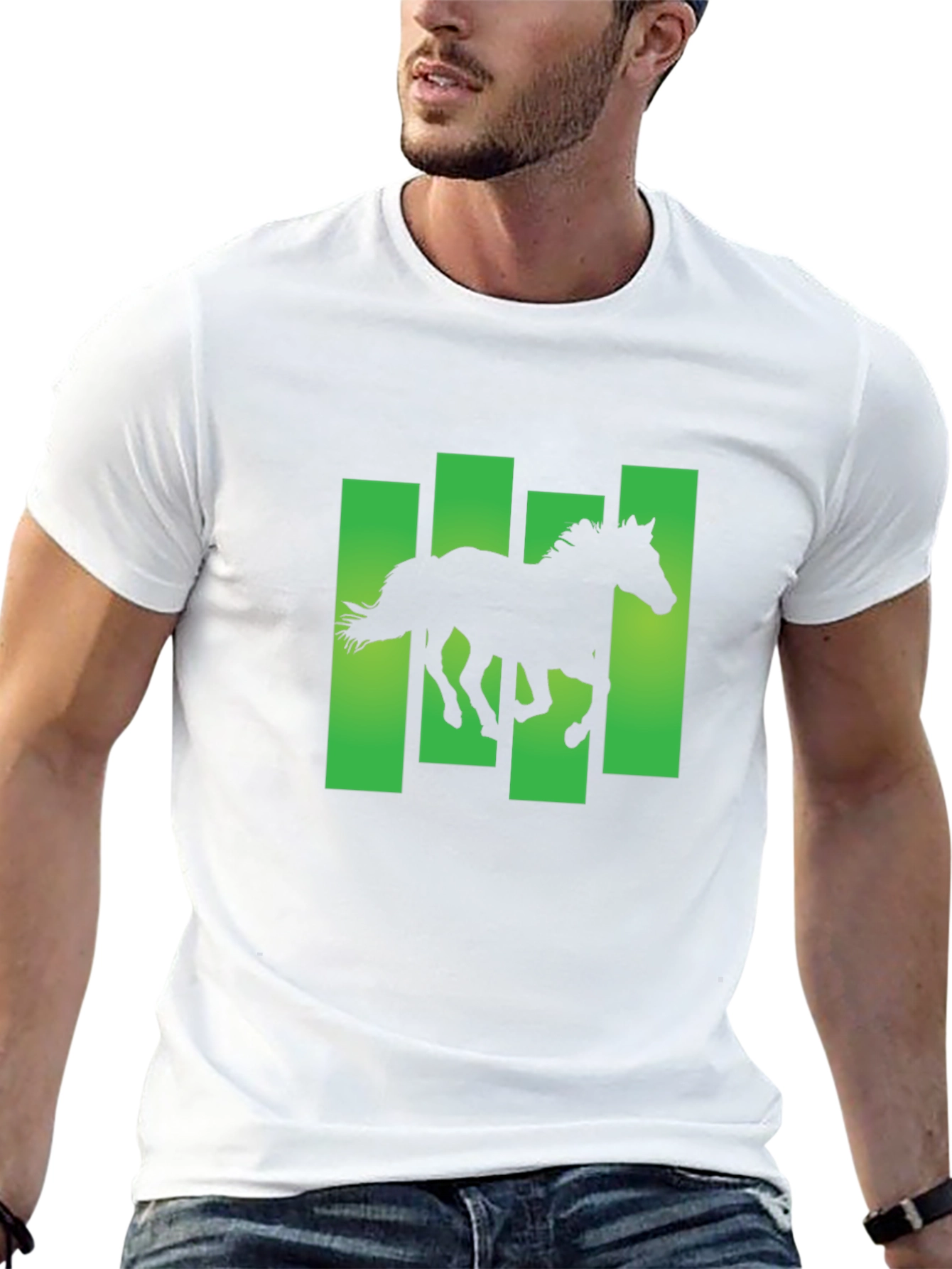 Horse Silhouette Graphic Print T-Shirt