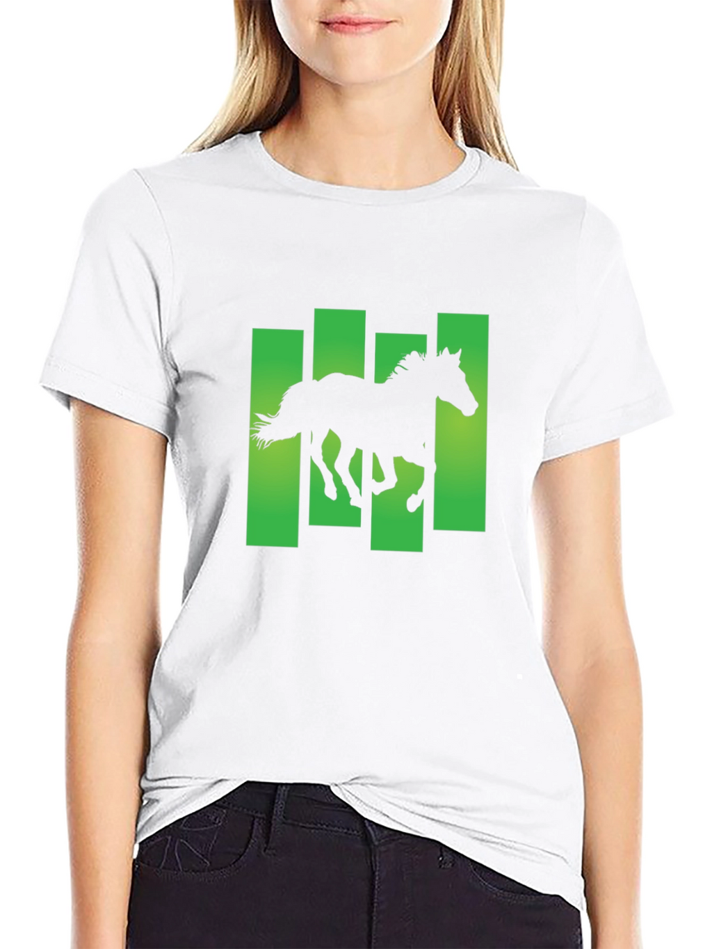 Horse Silhouette Graphic Print T-Shirt