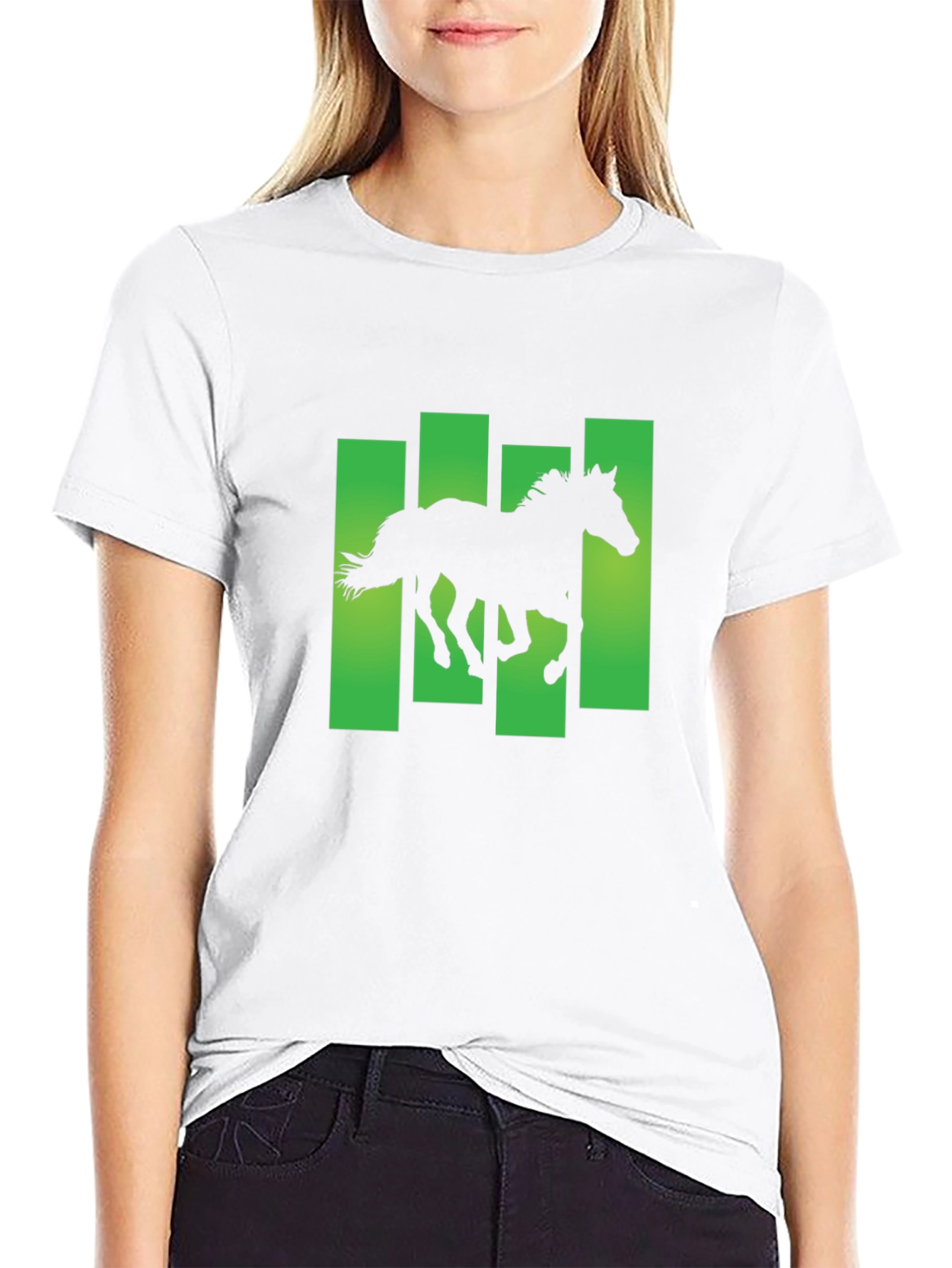Horse Silhouette Graphic Print T-Shirt